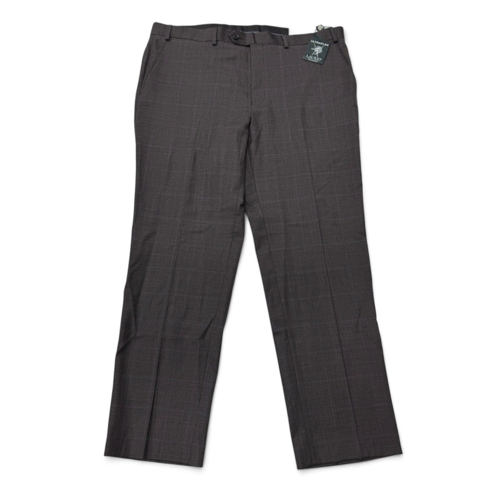 Lauren Ralph Lauren Mens Edgewood Ultraflex Plaid Dress Pants 38 x 30 Brown NWT